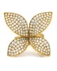 Diamond Pave Butterfly Ring in Yellow Gold
